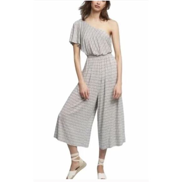 Maeve Anthropologie Jumpsuit Womens Small One Shoulder Cottage Core Beach Vibes - Picture 1 of 9